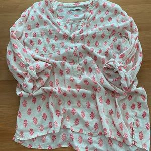 Tunic rolled sleeve top